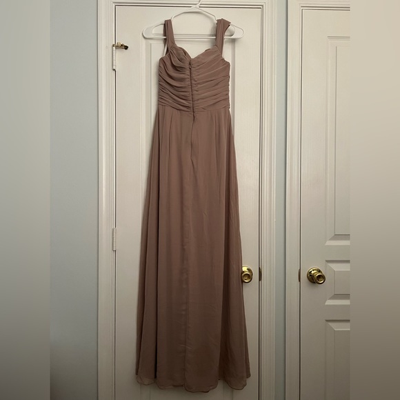 DESSY | Off-the-Shoulder Draped Chiffon Maxi Dress in Topaz - Picture 5 of 6